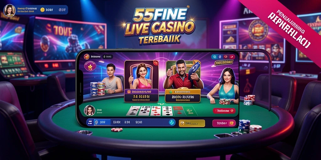 Tampilan menarik dari gameplay Live Casino 55FIVE yang mendebarkan.