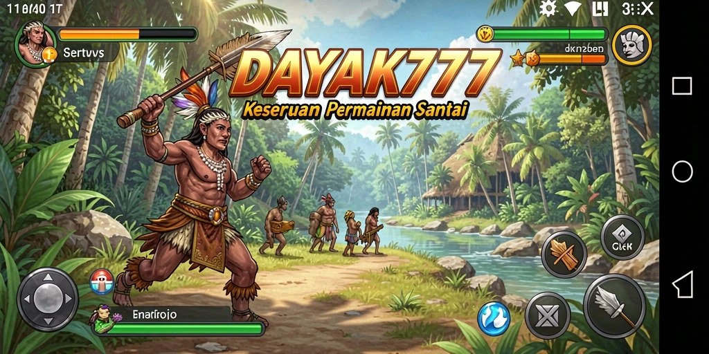Screenshot gameplay DAYAK777 yang penuh warna dan seru.