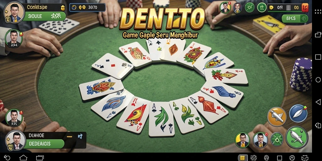 Tampilan gameplay DENTOTO yang menampilkan momen seru permainan Gaple.