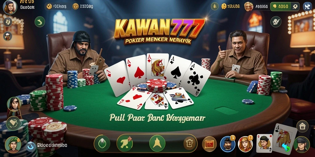 Tampilan aksi permainan Poker yang seru di KAWAN777.