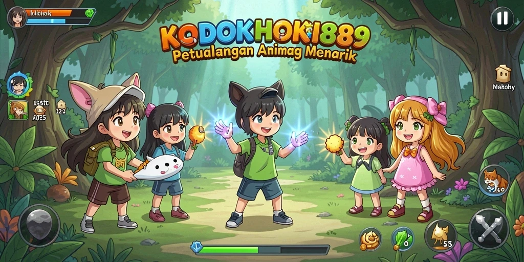 Tampilan gameplay KODOKHOKI889 yang menakjubkan dengan karakter anime.