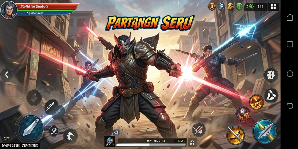 Tampilan gameplay MPOID yang mendebarkan dengan aksi tanpa henti.