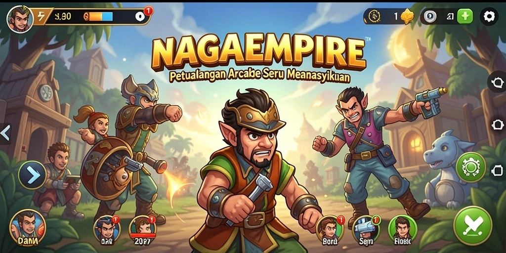 Tangkapan layar <strong>NAGAEMPIRE</strong> menunjukkan aksi cepat dalam permainan Arcade yang mendebarkan.